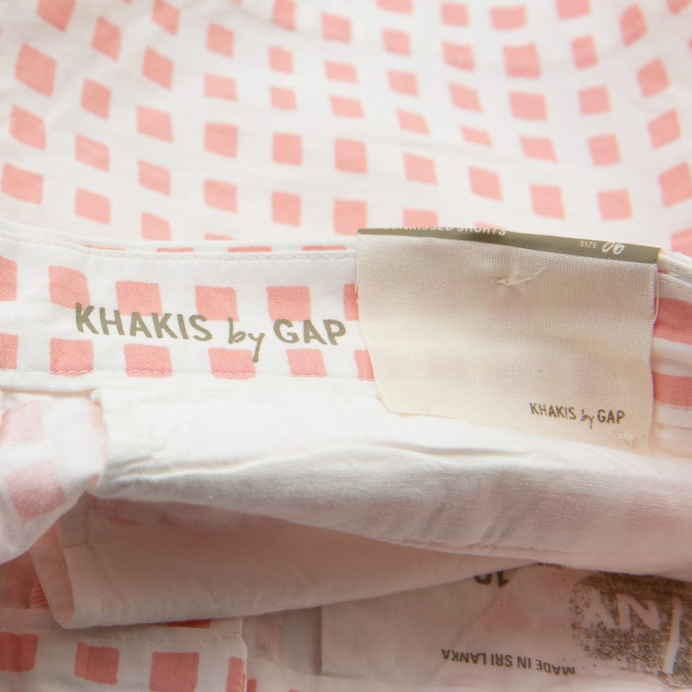Gap Shorts Sunkissed 100% Cotton Gradiant Grid Print Pink White Size 6 New - Picture 4 of 8